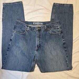 Men's Straight Leg Harley-Davidson Biker Relaxed Fit Blue Jeans 36x36